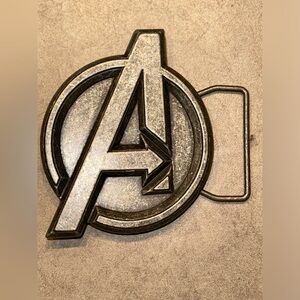 RARE 2012 THE AVENGERS MOVIE PROMO BELT BUCKLE - MARVEL LOGO IRON MAN MOVIE FILM